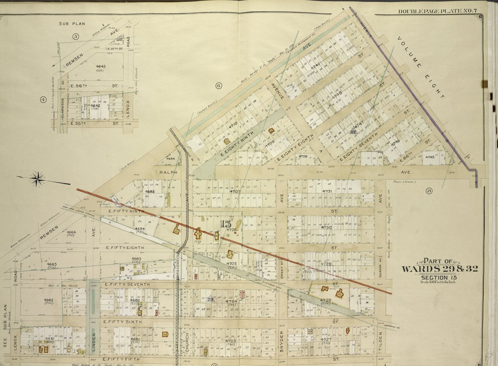 Detail of Map bounded by Remsen Ave., E. 57t., New York by Anonymous