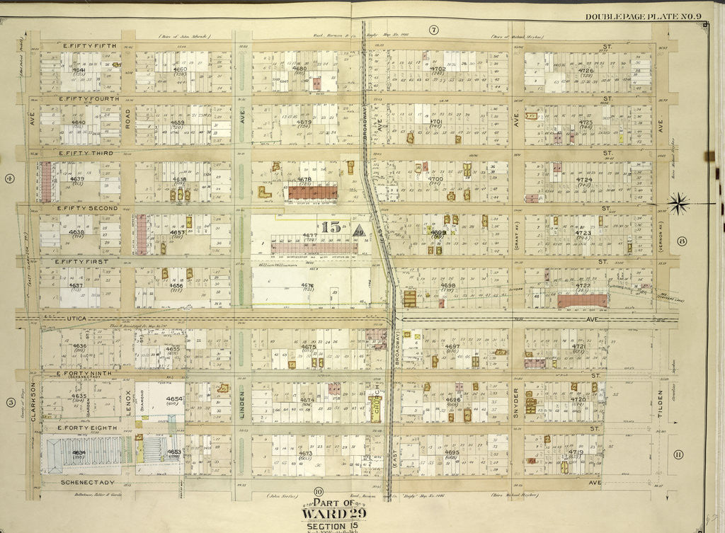Detail of Map bounded by E. 55th St., Tilden Ave. Vernon Ave; Including Schenectady Ave., Clarkson Ave., New York by Anonymous