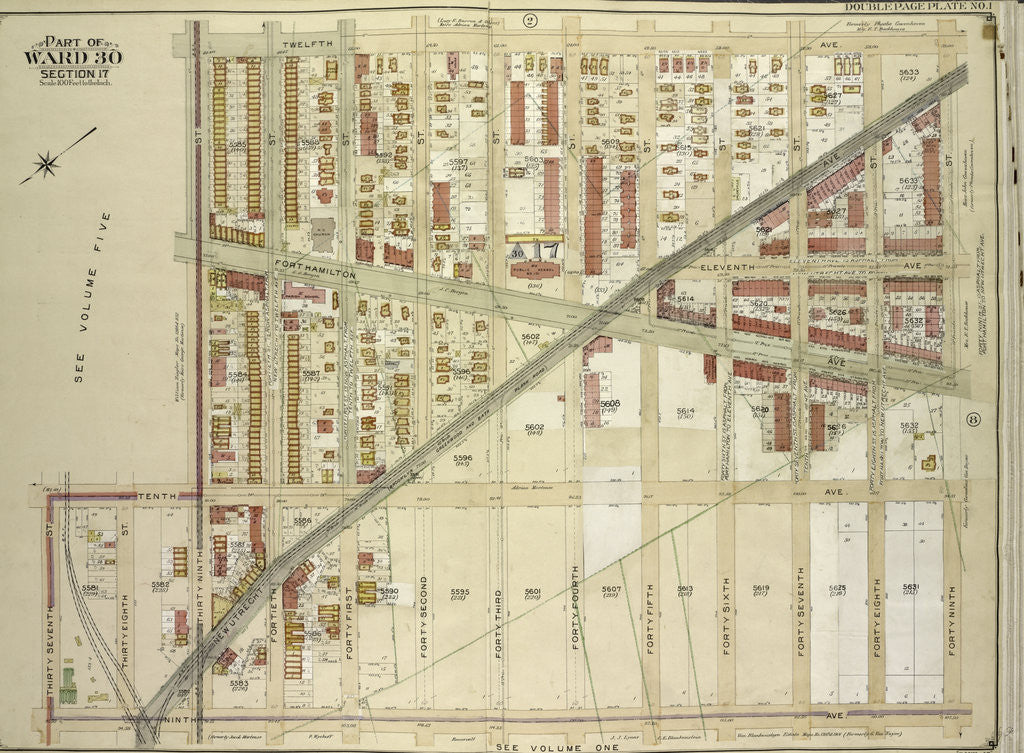 Detail of Map bounded by 12th Ave., 49th St., 9th Ave; Including 37th St., 10th Ave., 39th St., New York by Anonymous