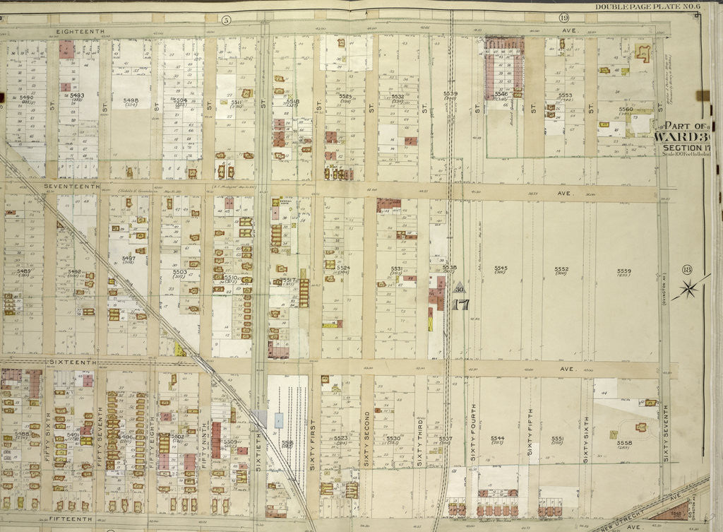 Detail of Map bounded by 18th Ave., 67th St; Including 15th Ave., 55th St., New York by Anonymous