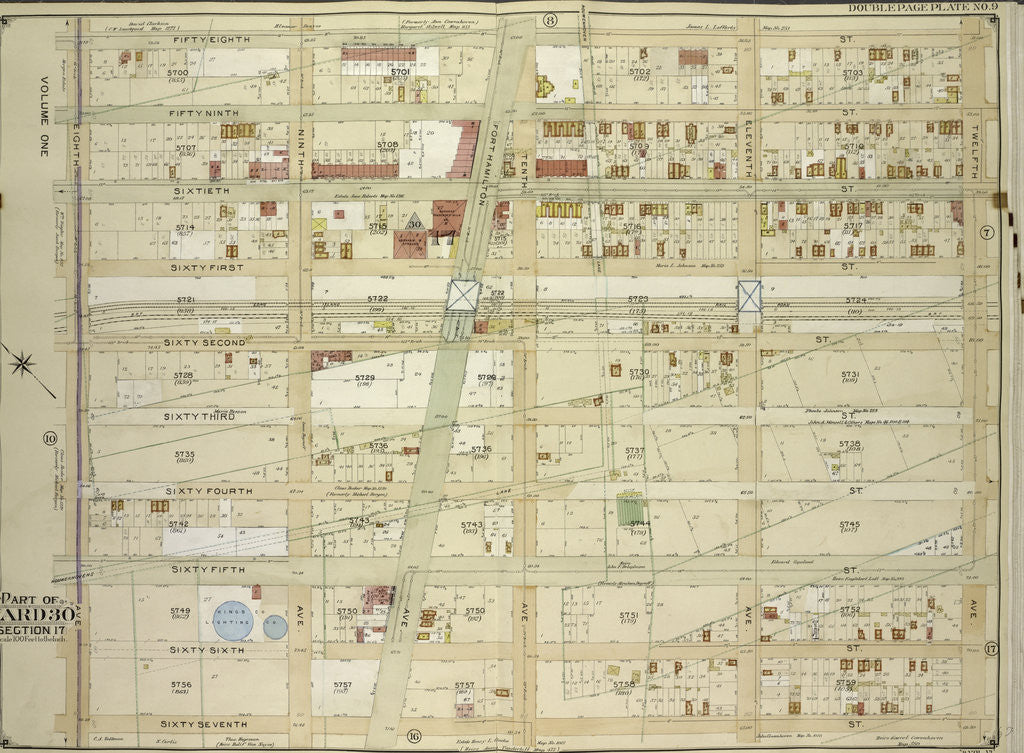 Detail of Map bounded by 58th St., 12th Ave; Including 67th St., 8th Ave., New York by Anonymous