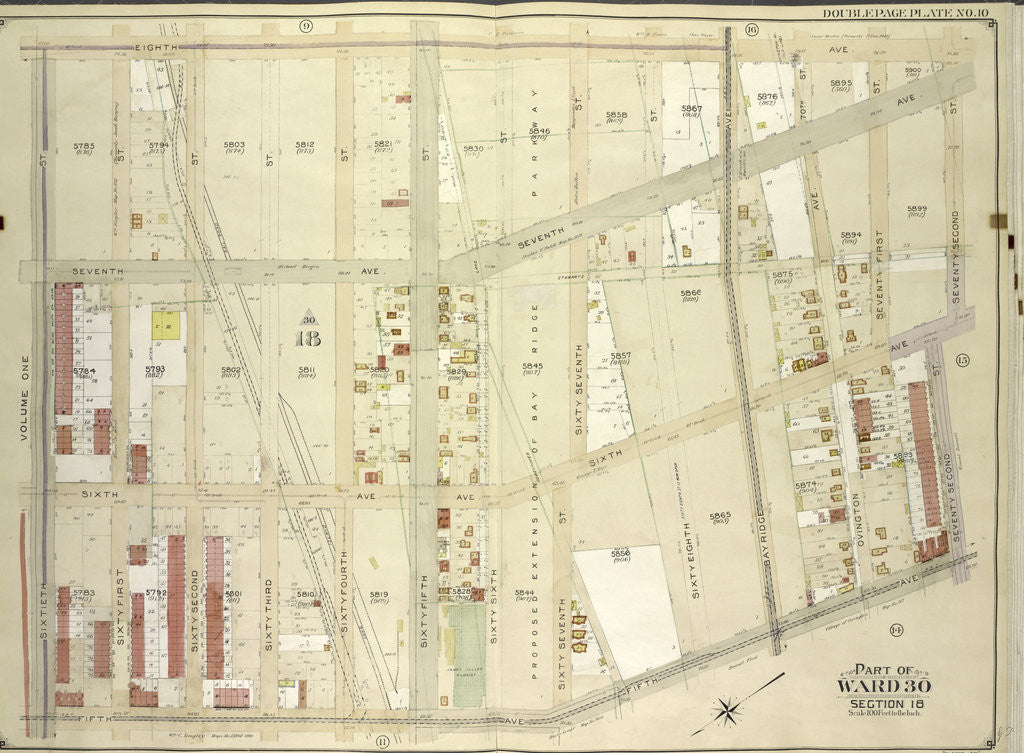 Detail of Map bounded by 8th Ave., 72nd St; Including 5th Ave., 60th St., New York by Anonymous
