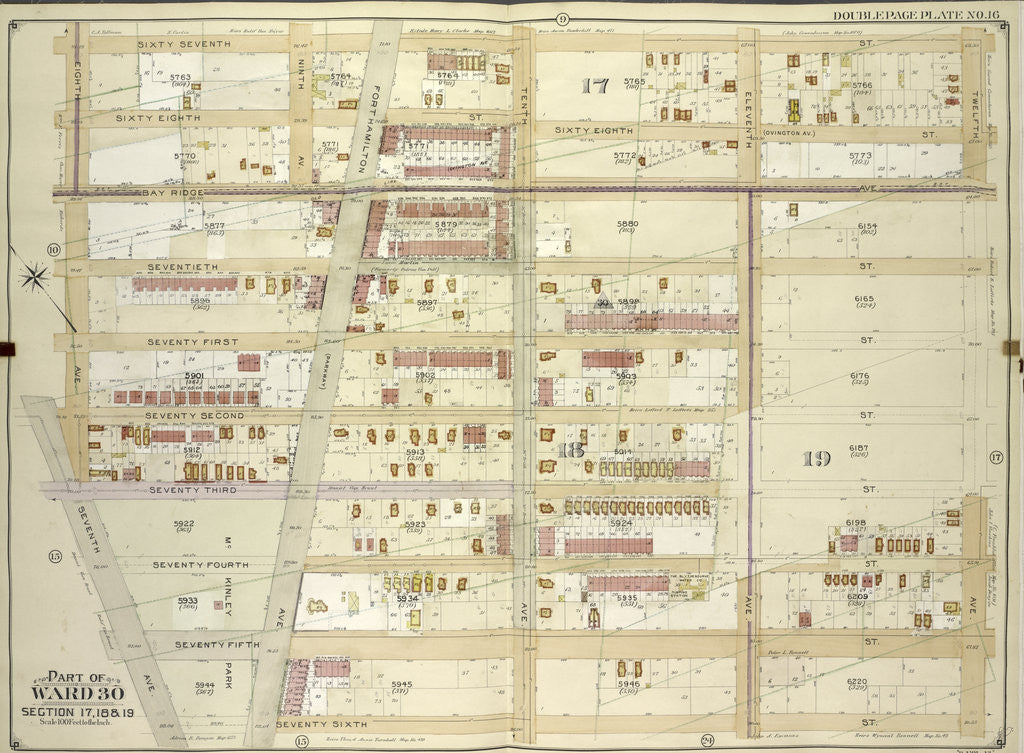 Detail of Map bounded by 67th St., 12th Ave., 76th St; Including 7th Ave., 8th Ave., New York by Anonymous