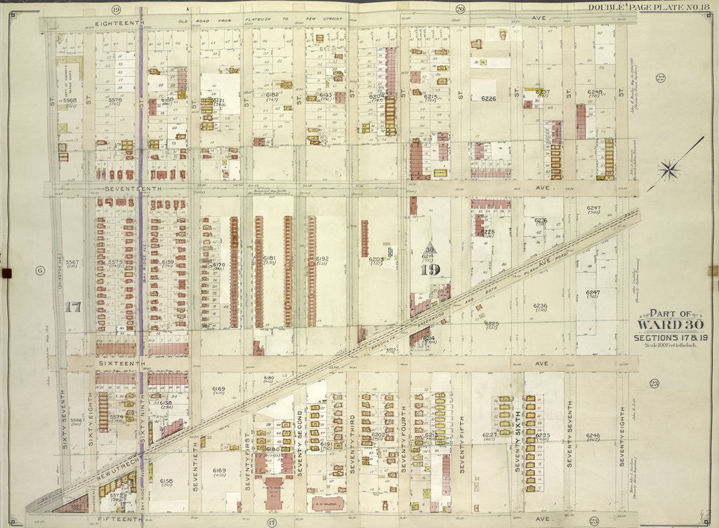 Detail of Map bounded by 18th Ave., 68th St; Including 15th Ave., 67th St., New York by Anonymous