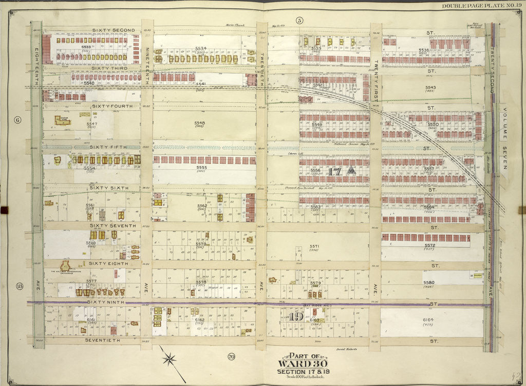 Detail of Map bounded by 62nd St., 22nd Ave; Including 70th St., 18th Ave., New York by Anonymous
