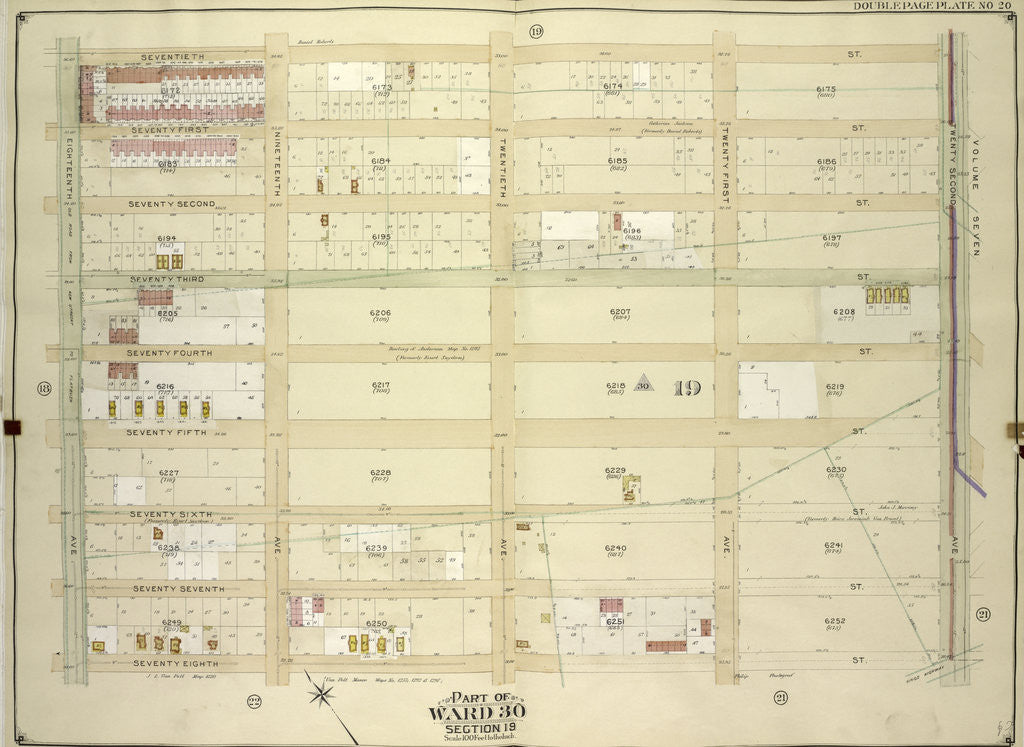 Detail of Map bounded by 70th St., 22nd Ave; Including 78th St., 18th Ave., New York by Anonymous