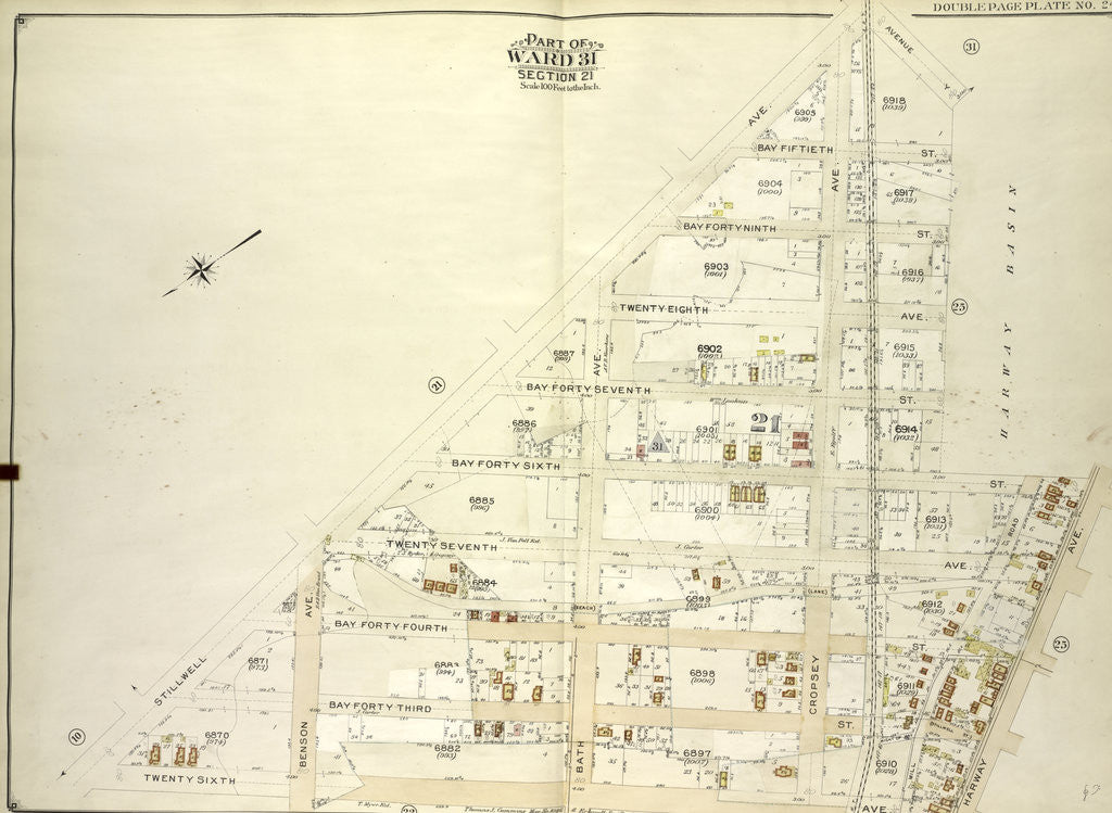 Detail of Map bounded by Stillwell Ave; Including Harway Ave., 26th Ave., New York by Anonymous
