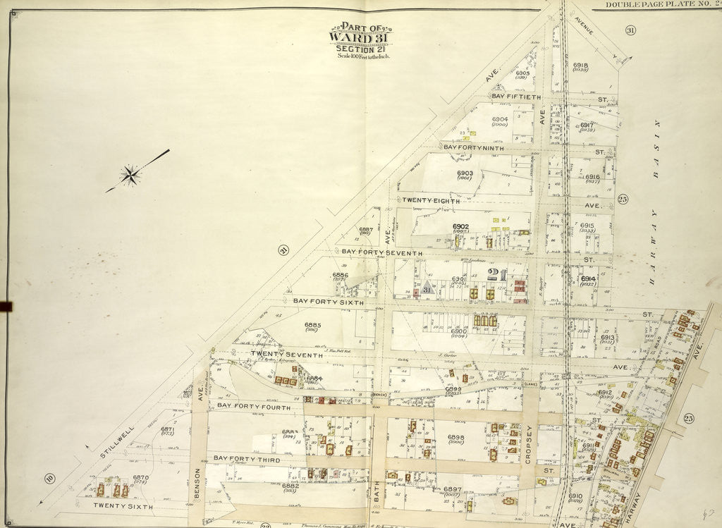 Detail of Map bounded by Stillwell Ave; Including Harway Ave., 26th Ave., New York by Anonymous