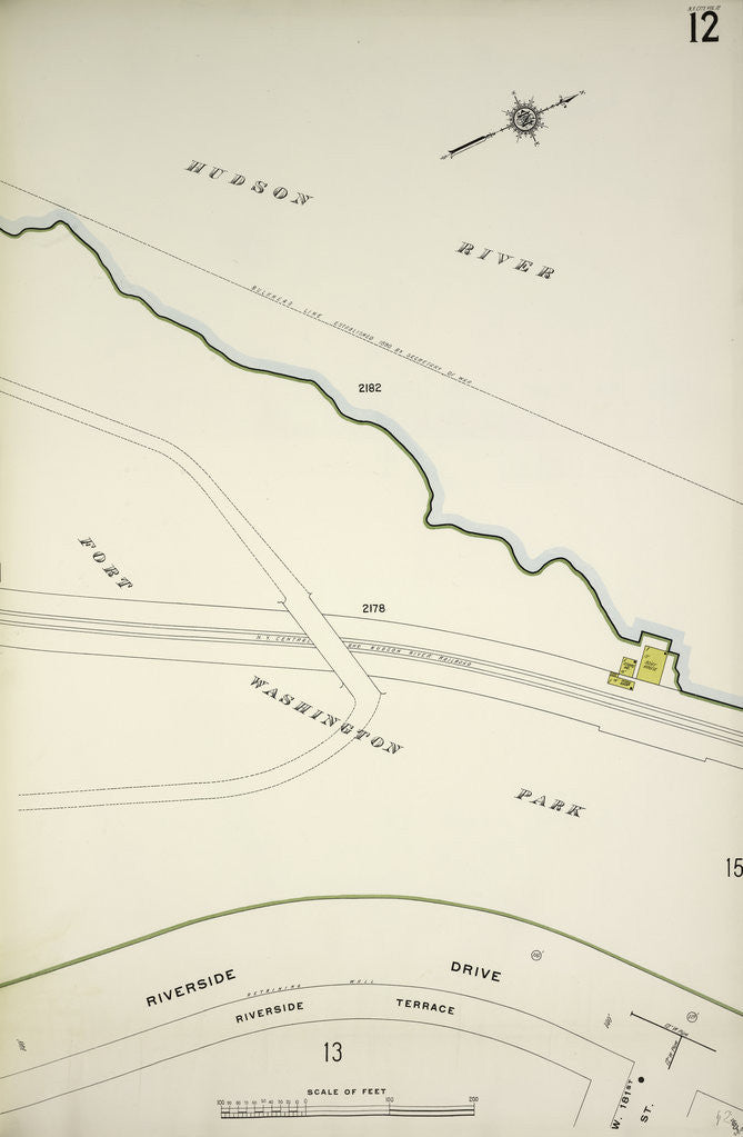 Detail of Map bounded by Hudson River, Riverside Drive, New York by Anonymous