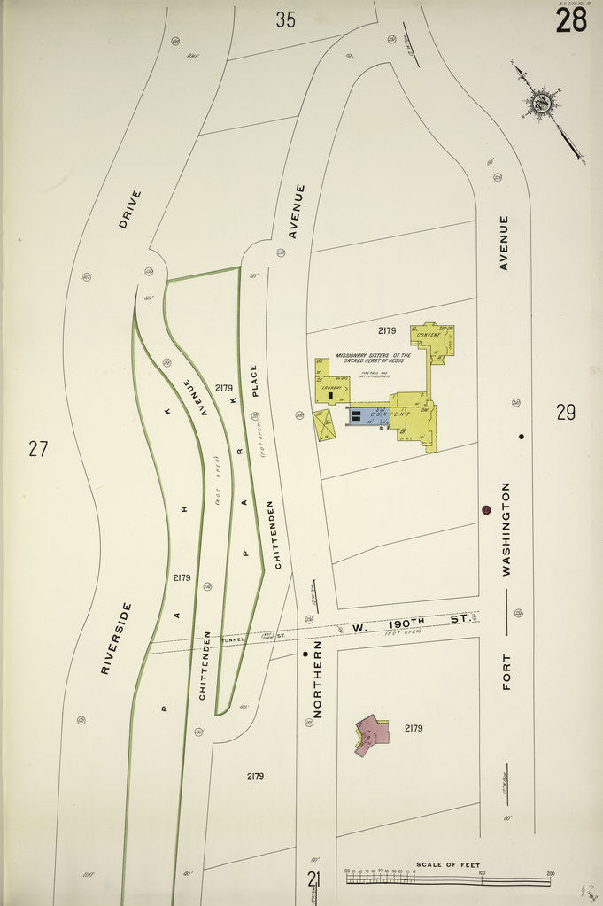 Detail of Map bounded by Riverside Drive, Fort Washington Ave., New York by Anonymous