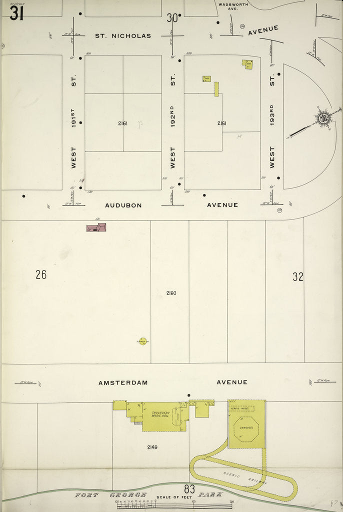Detail of Map bounded by St. Nicholas Ave., Amsterdam Ave., New York by Anonymous