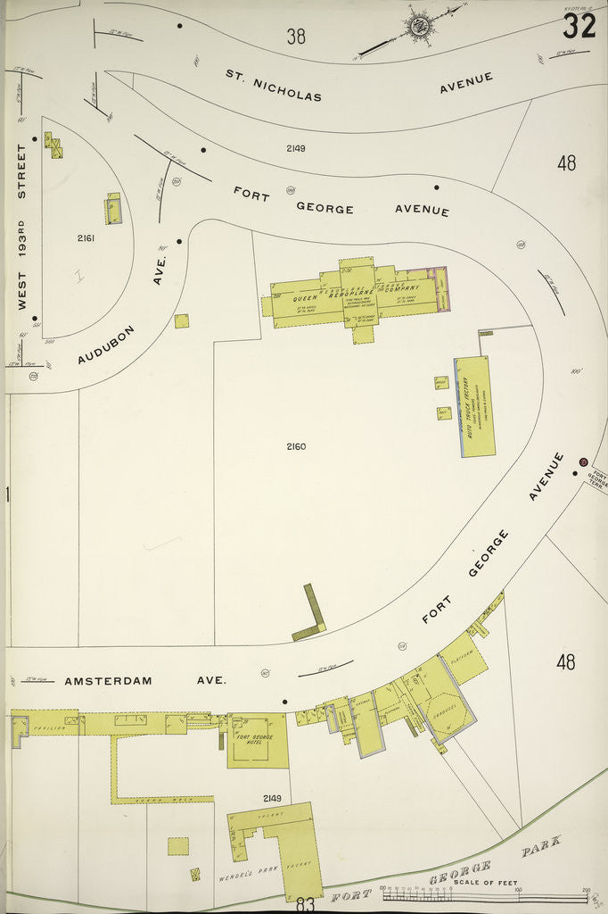 Detail of Map bounded by St. Nicholas Ave., Amsterdam Ave., New York by Anonymous