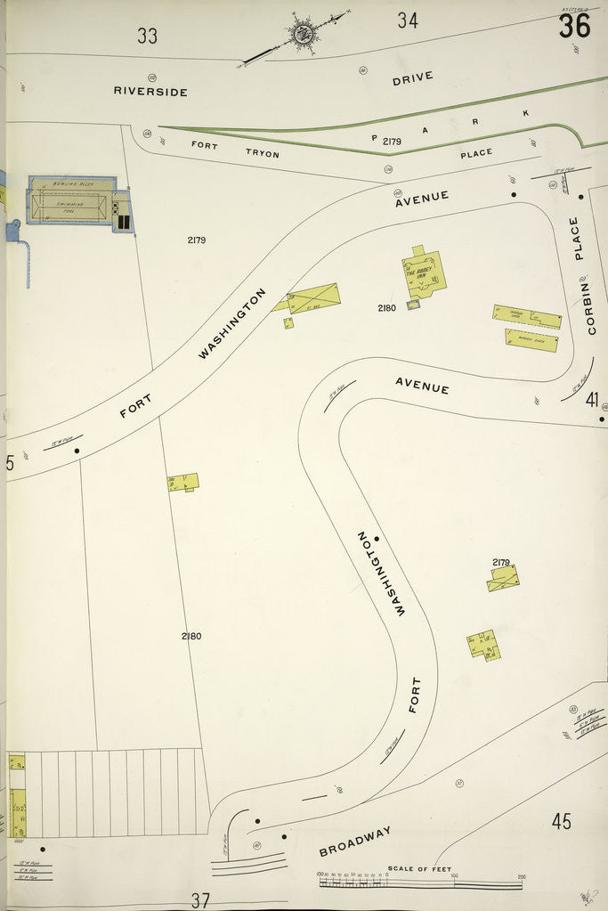 Detail of Map bounded by Riverside Drive, Broadway, New York by Anonymous