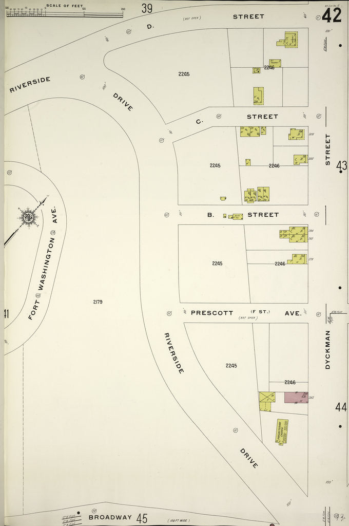Detail of Map bounded by D. St., Dyckman St., Riverside Drive, New York by Anonymous