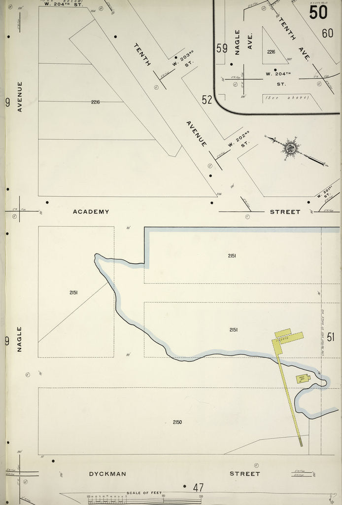 Detail of Map bounded by 10th Ave., Dyckman St., Nagle Ave., New York by Anonymous