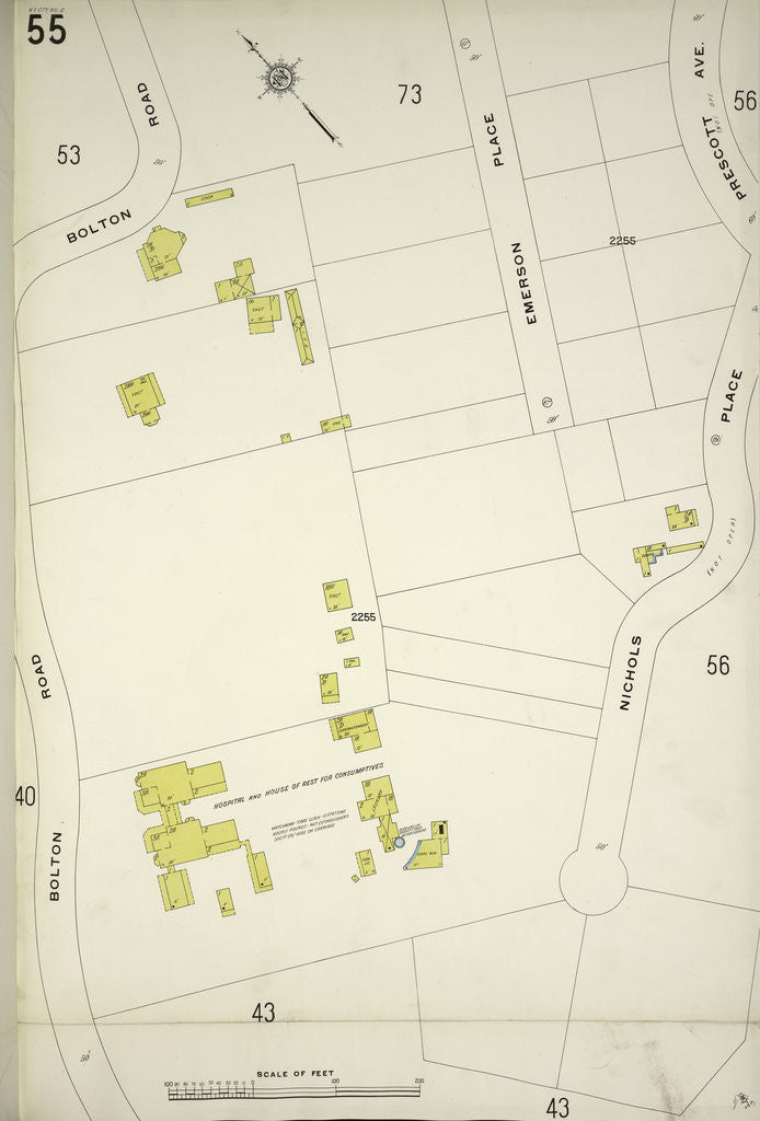 Detail of Map bounded by Bolton Rd., Nicholas Place, New York by Anonymous