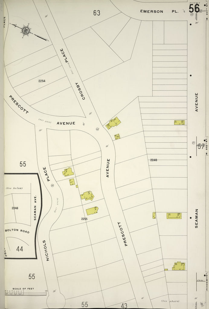 Detail of Map bounded by Emerson Pl., Seaman Ave., Nicholas Place, New York by Anonymous