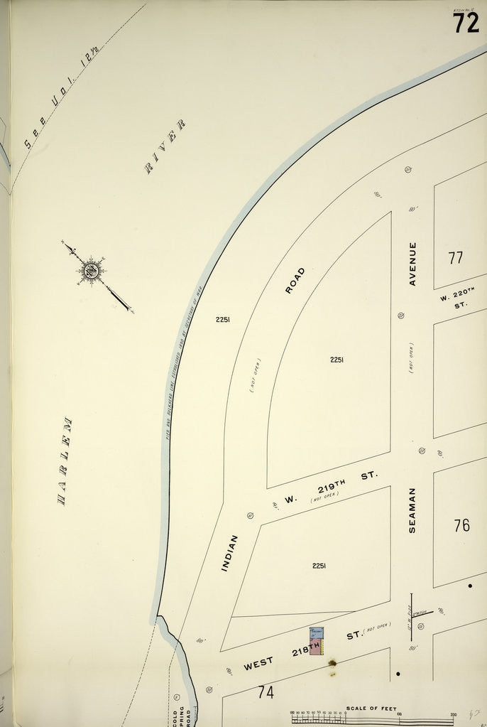 Detail of Map bounded by Harlem River, Seaman Ave., W. 218th St., New York by Anonymous