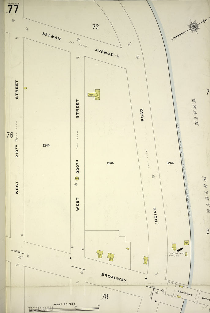 Detail of Map bounded by Seaman Ave., Harlem River, Broadway, W. 219th St., New York by Anonymous