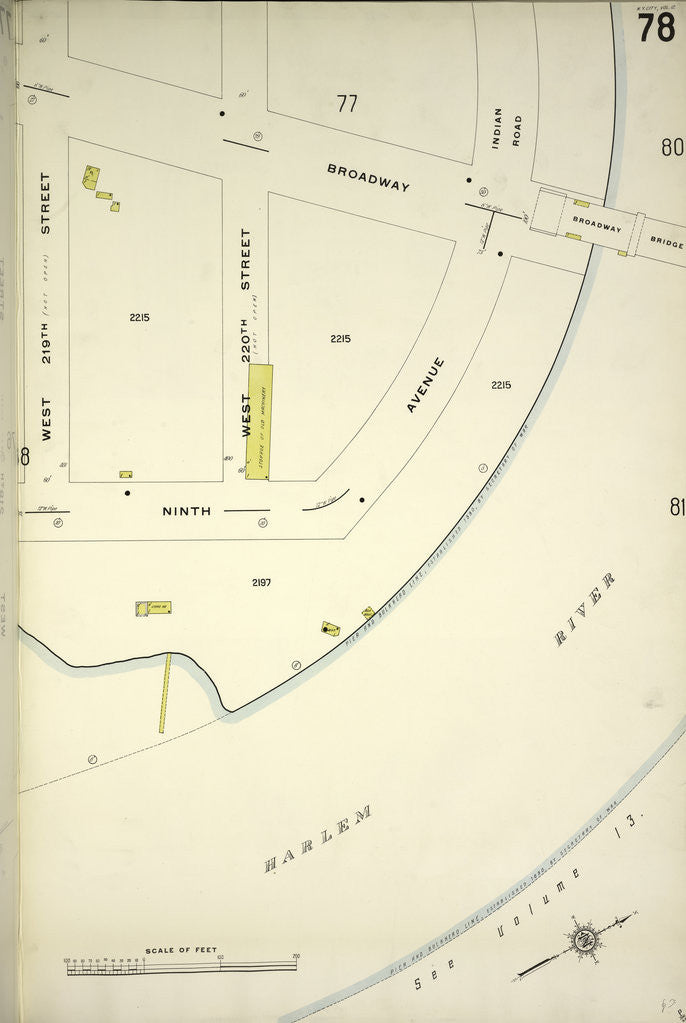 Detail of Map bounded by Broadway, Harlem River, W. 219th St., New York by Anonymous