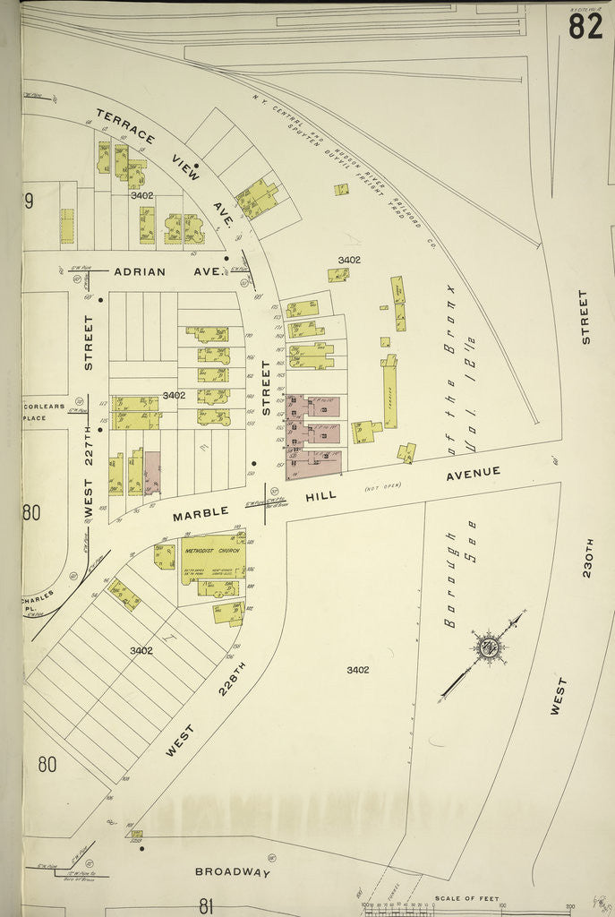 Detail of Map bounded by W. 230th St., Broadway, W. 227th St., New York by Anonymous