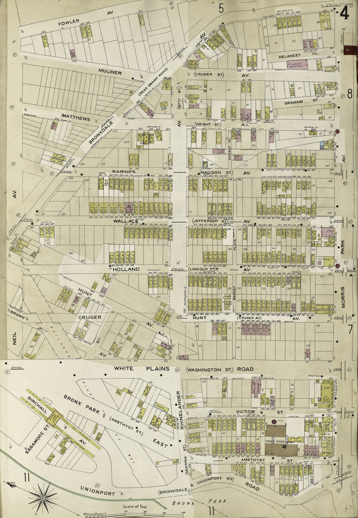 Detail of Map bounded by Fowler Ave., Morris Park Ave., Unionport Rd., Neil Ave., New York by Anonymous
