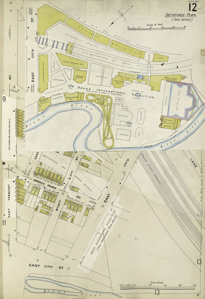 Detail of Map bounded by Bronx International Exposition, E. 177th St., East Tremont Ave., New York by Anonymous