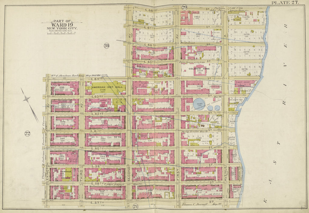 Map bounded by E. 68th St., East River, E. 57th St., Lexington Ave., New York by Anonymous