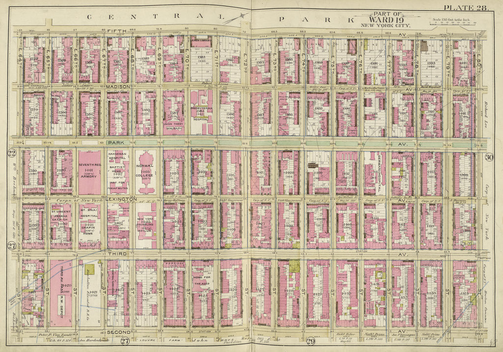 Detail of Map bounded by 5th Ave., E. 80th St., 2nd Ave., E. 64th St., New York by Anonymous