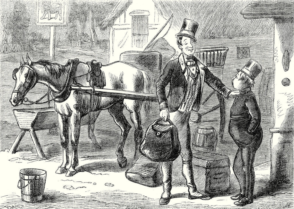 Detail of Pickwick Papers Sam Looked at the Fat Boy with Great Astonishment But Without Saying a Word by Anonymous