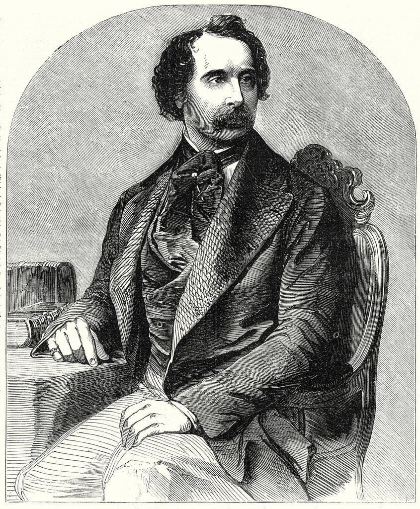 Detail of Charles Dickens from a Recent Daguerreotype, 1 December 1855 by Anonymous