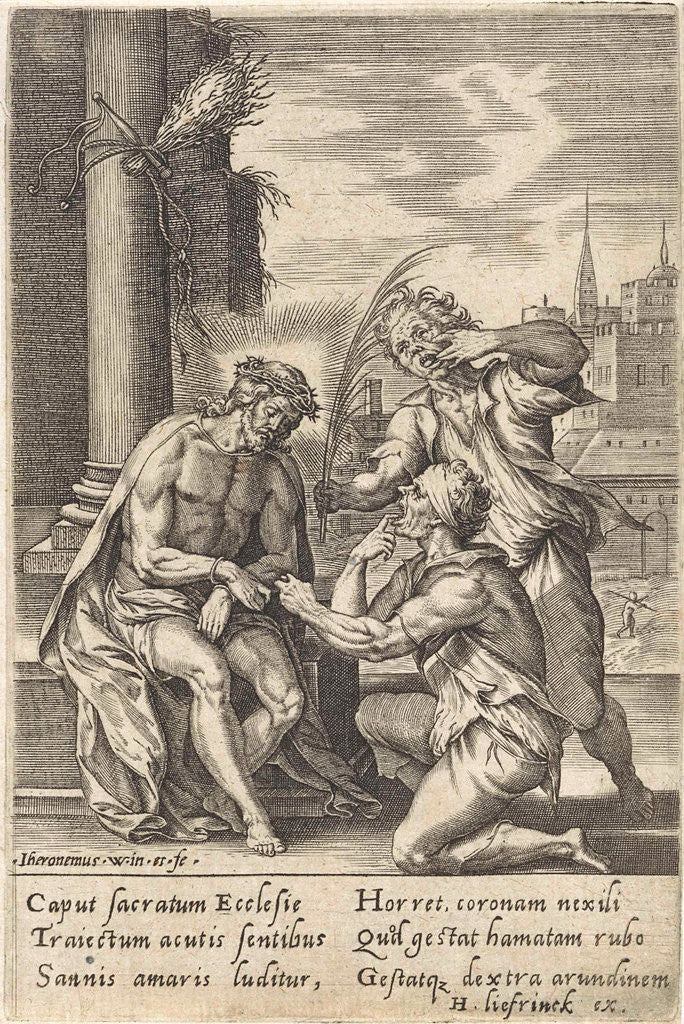 Detail of Mocking of Christ by Hans Liefrinck I