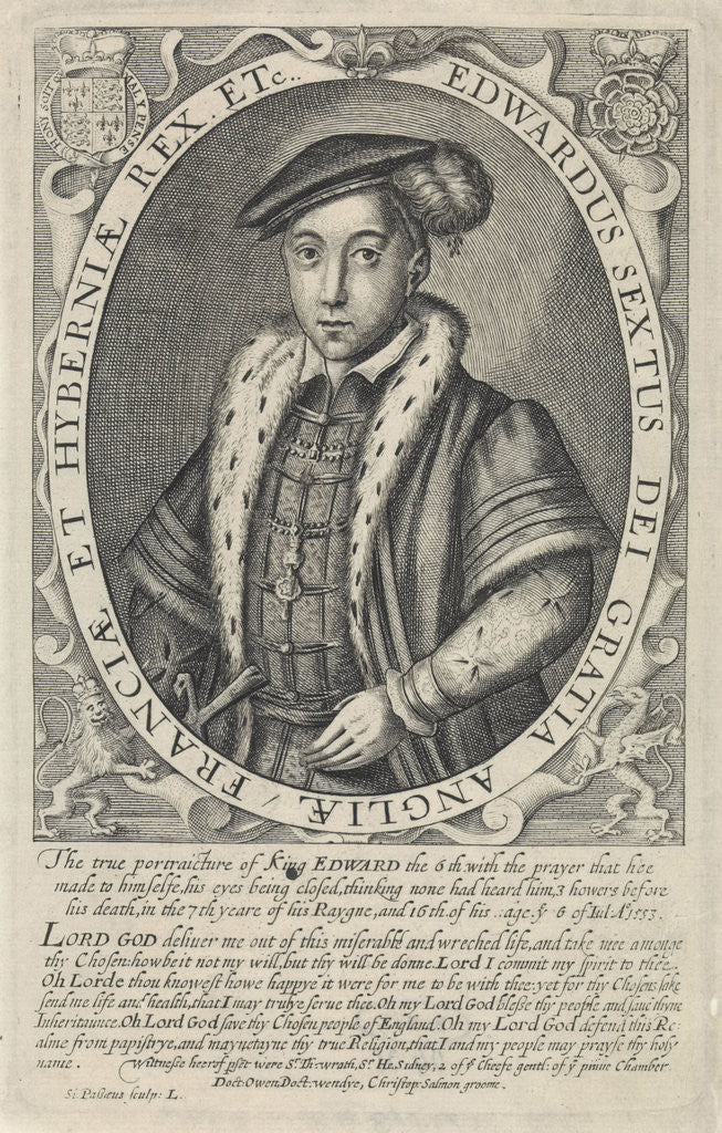 Detail of Portrait of Edward VI, King of England by Simon van de Passe