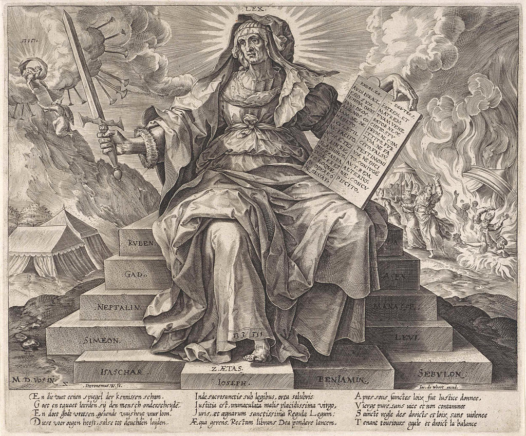 Detail of The Silver Age: the law of the Old Testament by Jacob de Weert