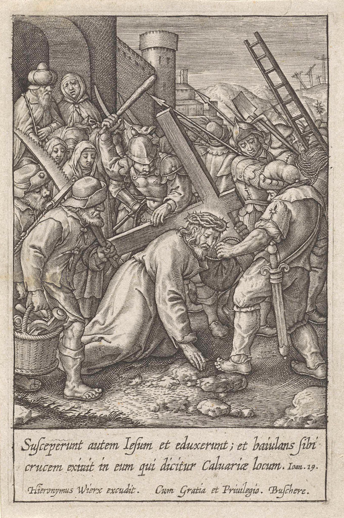 Detail of Carrying of the Cross by Hieronymus Wierix