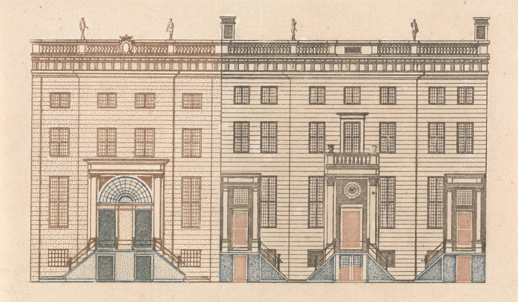 Detail of Amsterdam canal houses on the Keizersgracht 738-730 by Johan Teyler