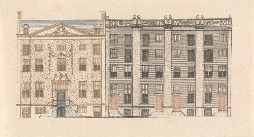 Detail of Amsterdam canal houses along the Herengracht 480-488 by Johan Teyler