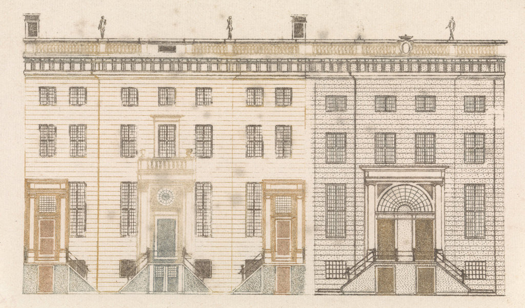 Detail of Amsterdam canal houses on the Keizersgracht 738-730 The Netherlands by Johan Teyler