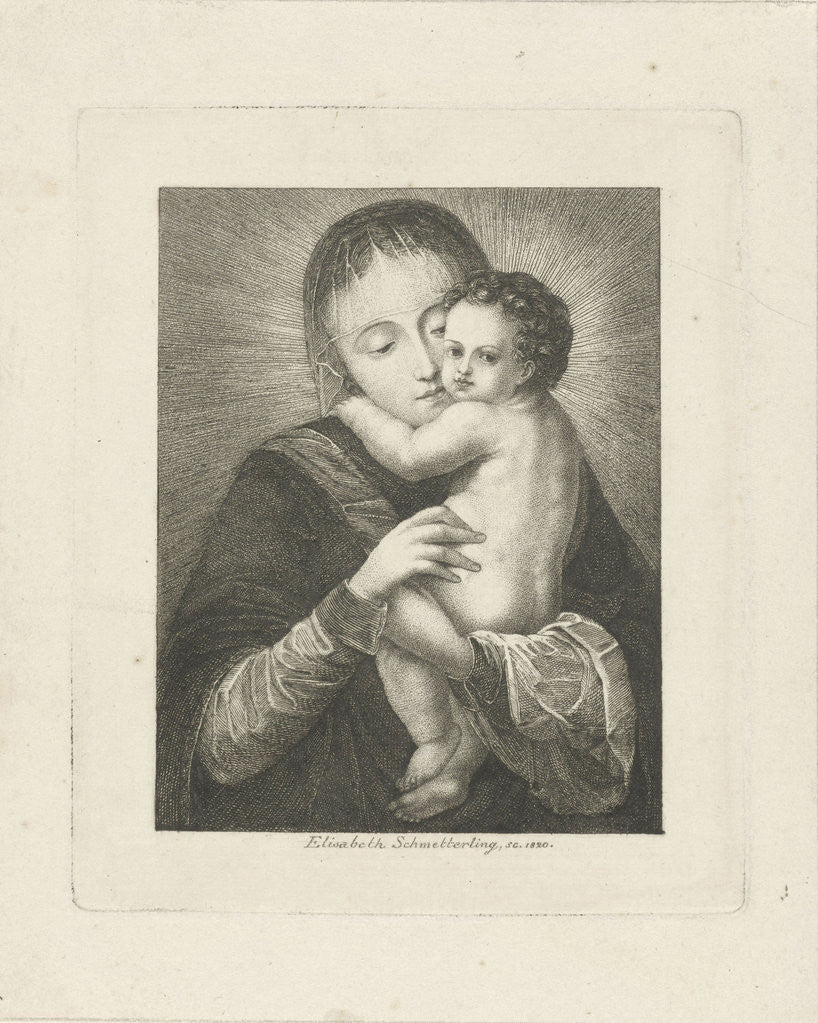 Detail of Mary with the Christ Child in her arms by Elisabeth Barbara Schmetterling