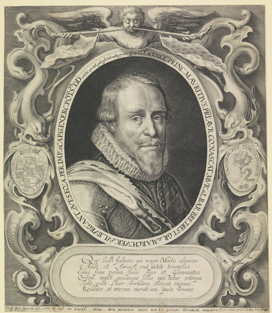 Detail of Portrait of Maurice, Prince of Orange by Crispijn van de Passe I