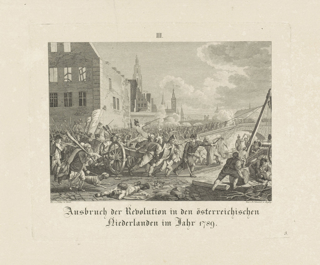Detail of Outbreak of the rebellion in Brabant against the Austrian rule of Emperor Joseph II in 1789 by Paul Jacob Laminit