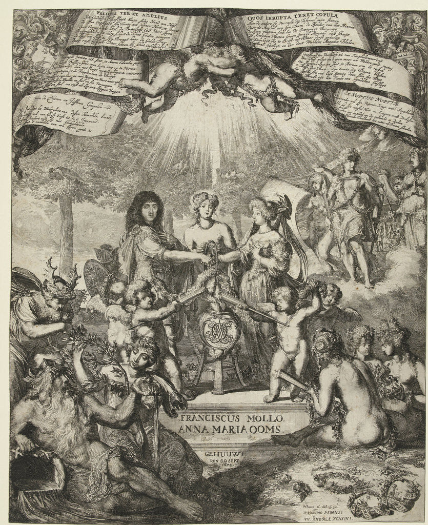 Detail of Allegory of the marriage of Francis Mollo and Anna Maria Ooms by Nic. Andrea Tensini