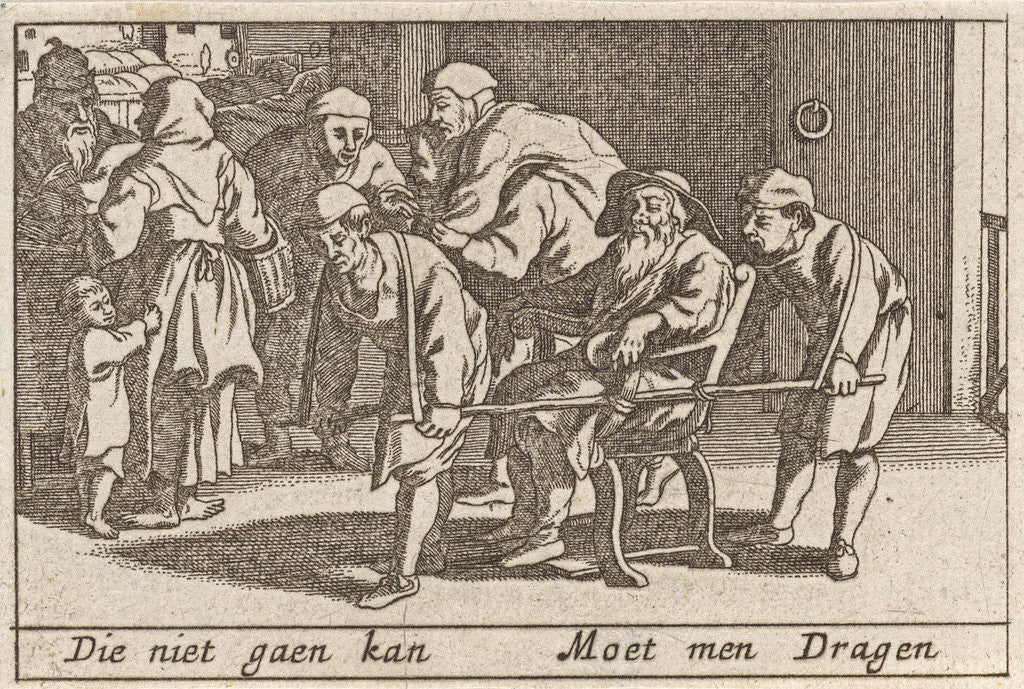 Detail of Old men are carried by Claes Jansz. Visscher II