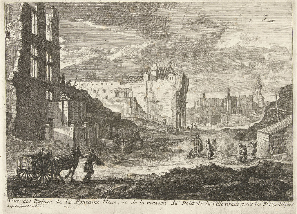 Detail of Ruins of the fountain the Spauwer Brussels Belgium by Augustin Coppens