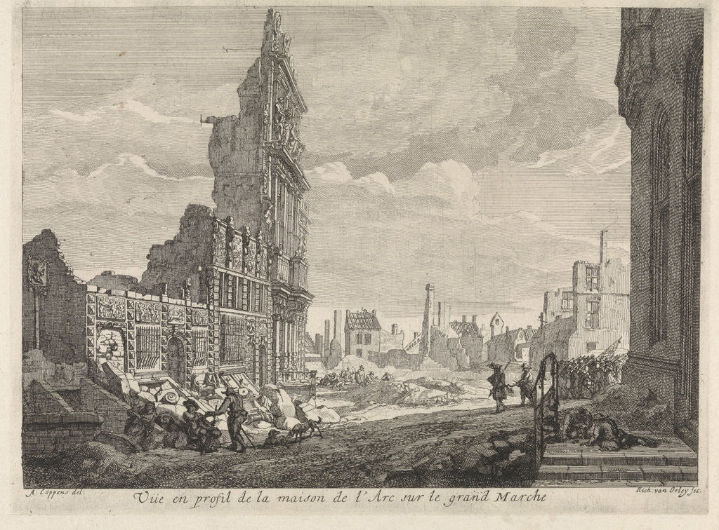 Detail of Ruins on the Grand Place, Brussels by Belgium