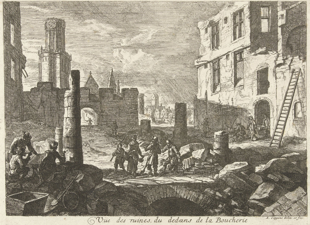 Detail of Ruins in Beenhouwersstraat, Brussels by Belgium