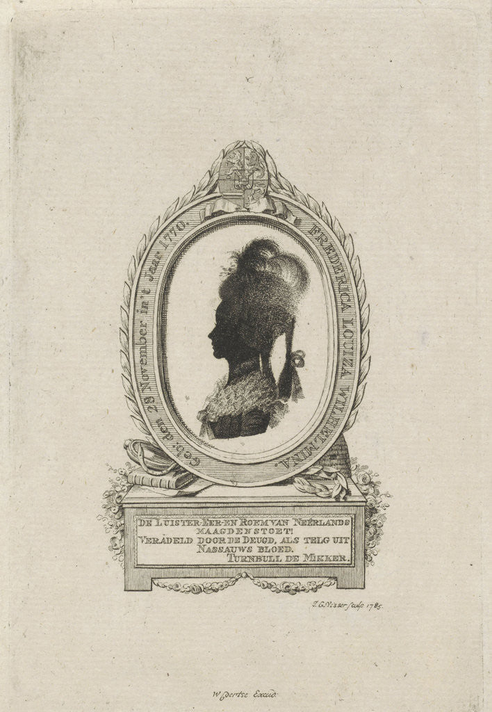 Detail of Silhouette Portrait of Louise, Princess of Orange-Nassau by Willem Coertse