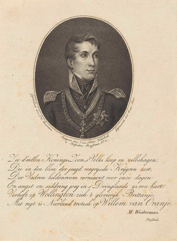 Detail of Portrait of William II (king of the Netherlands) by J. van Ledden Hulsebosch