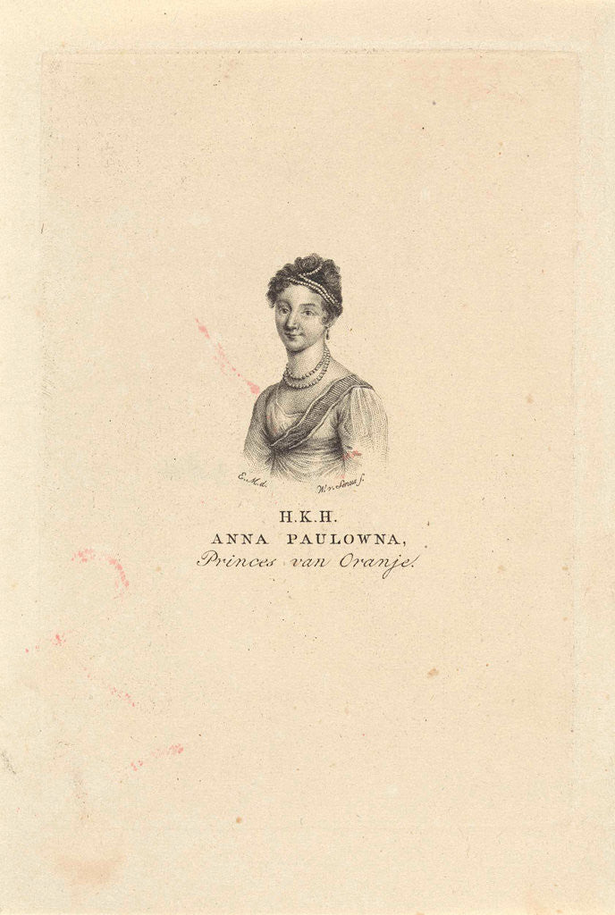 Detail of Portrait of Anna Pavlovna Romanowa (Queen of the Netherlands) by Willem van Senus