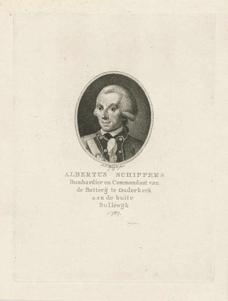 Detail of Portrait of Albertus Schippers by François Joseph Pfeiffer I